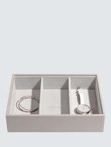 Stackers Classic Unisex Faux Leather 6 Layer Stackable Jewellery Box - Taupe