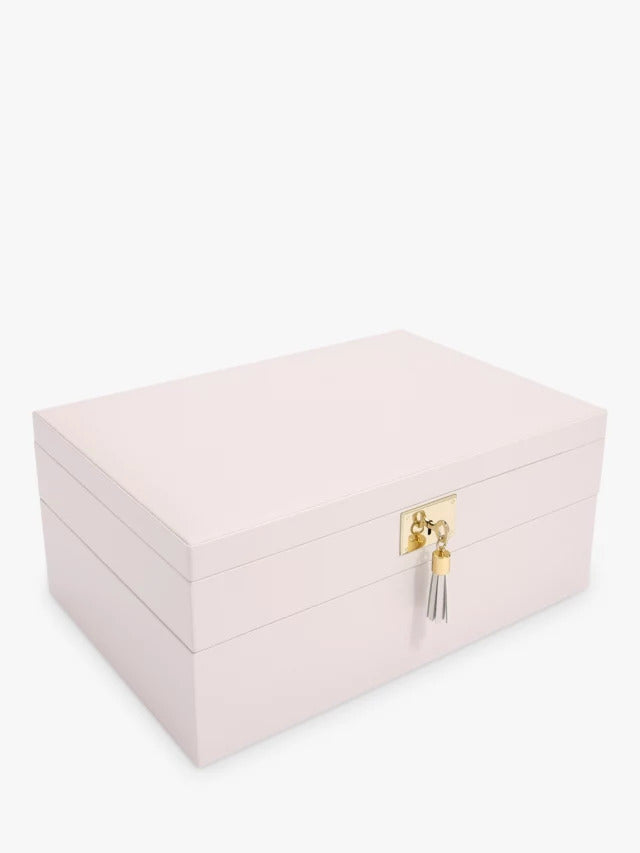 Stackers Velvet Lining Classic Medium Leather Jewellery Box - Blush Pink