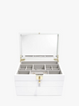 Stackers Leather Velvet Lined Stackable Jewellery Box - Orchid White - Kazoop 