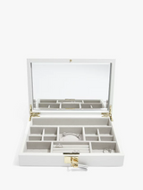 Stackers Leather Velvet Lined Stackable Jewellery Box - Orchid White - Kazoop 