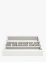 Stackers Leather Velvet Lined Stackable Jewellery Box - Orchid White - Kazoop 