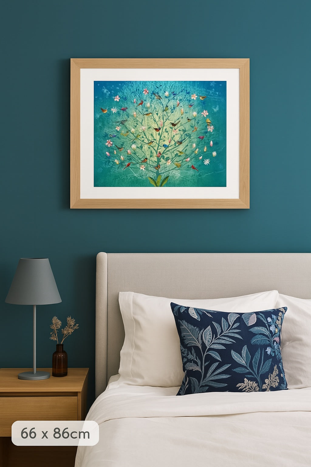 EAST END PRINTS Fiona Watson 'The Singing Tree' Print 66 x 86cm - Oak Frame