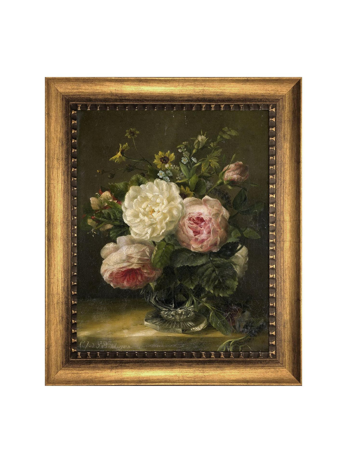 Brookpace Lascelles 'Still Life of Flowers in Vase' Framed Print - 64 x 54cm