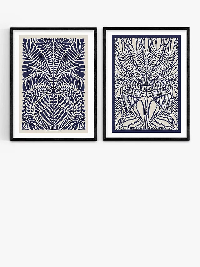 EAST END PRINTS Alisa Galitsyna 'Foliage' Framed Print Black Frame Set of 2