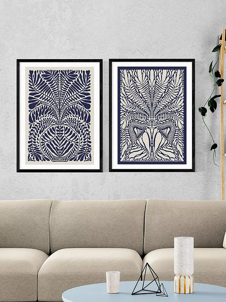 EAST END PRINTS Alisa Galitsyna 'Foliage' Framed Print Black Frame Set of 2