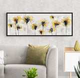 John Lewis Green Lili Fields Of Gold Framed Canvas Print 44 x 124cm - Yellow