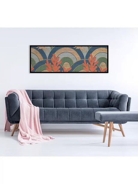 British Library 'Textile Archive I' Framed Print 43.5 x 123.5cm Orange/Multi - Kazoop 