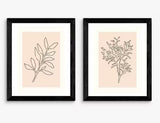 EAST END PRINTS Violet Studio Soft Leaves I & II Black Framed Prints 46x36cm