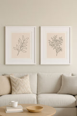 Violet Studio 'Soft Leaves I & II' Print Set of 2 (46 x 36cm) - White Frame