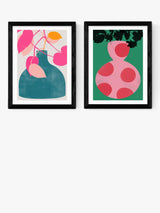 East End Prints Garima Dhawan Vases Set of 2 Black Frame - 43.4 x 33.4cm - Kazoop 