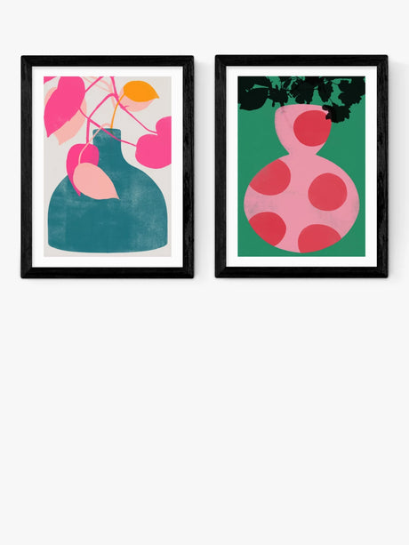 East End Prints Garima Dhawan Vases Set of 2 Black Frame - 43.4 x 33.4cm - Kazoop 