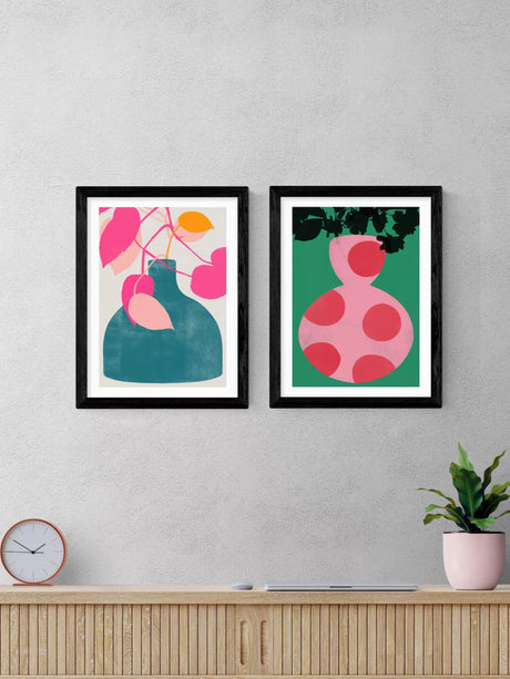 East End Prints Garima Dhawan Vases Set of 2 Black Frame - 43.4 x 33.4cm - Kazoop 