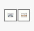 LS Lowry 'Man Lying on a Wall' & 'Market Scene' Framed Print Set of 2 Multi - Kazoop 
