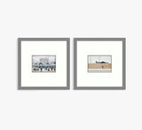 LS Lowry 'Man Lying on a Wall' & 'Market Scene' Framed Print Set of 2 Multi - Kazoop 