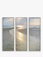 Mike Shepherd Shimmering Light Seascape Triptych Framed Canvas - Set of 3 - Kazoop 