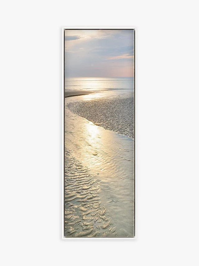Mike Shepherd Shimmering Light Seascape Triptych Framed Canvas - Set of 3 - Kazoop 