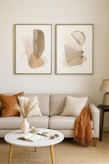 John Lewis 'Abstracts' Framed Canvas Prints 64 x 54cm Set of 2 - White/Multi