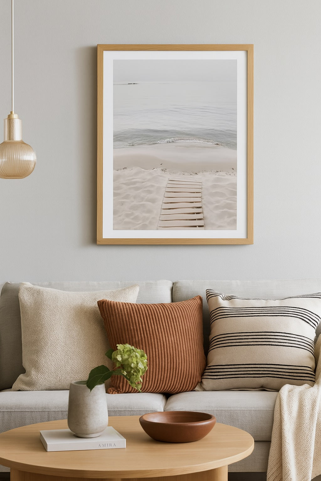 EAST END PRINTS Sisi and Seb 'To the Sea' Print 83.4 x 63.4cm - Oak Frame