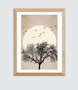 EAST END PRINTS Kubistika 'Dreamers' Framed Print 83.4 x 63.4cm - Oak Frame