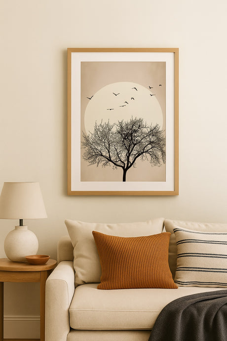 EAST END PRINTS Kubistika 'Dreamers' Framed Print 83.4 x 63.4cm - Oak Frame