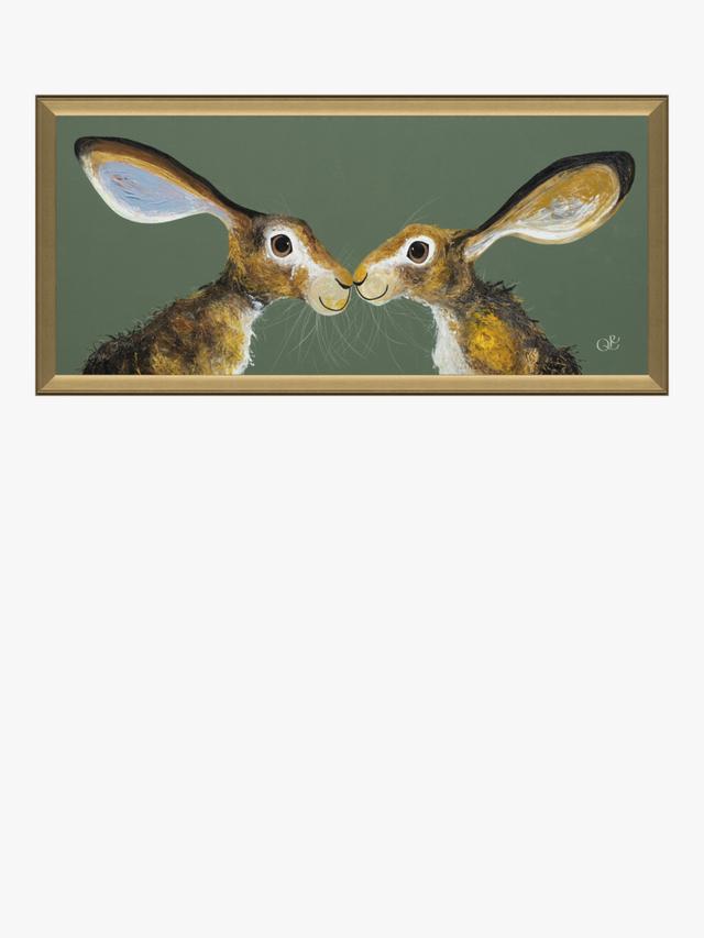 John Lewis Quinn Russell 'Sweet Kisses' Framed Print 50 x 105cm - Green/Gold