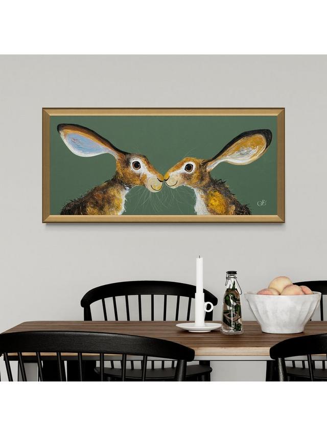 John Lewis Quinn Russell 'Sweet Kisses' Framed Print 50 x 105cm - Green/Gold