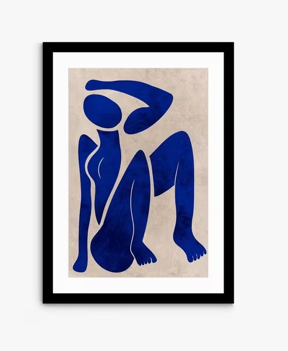 John Lewis Marcus Prime 'Postured Darling' Nude Framed Print 74 x 54cm Blue