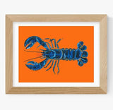 EAST END PRINTS Alice Straker 'Lobster on Orange' Oak Frame Print 66 x 86cm