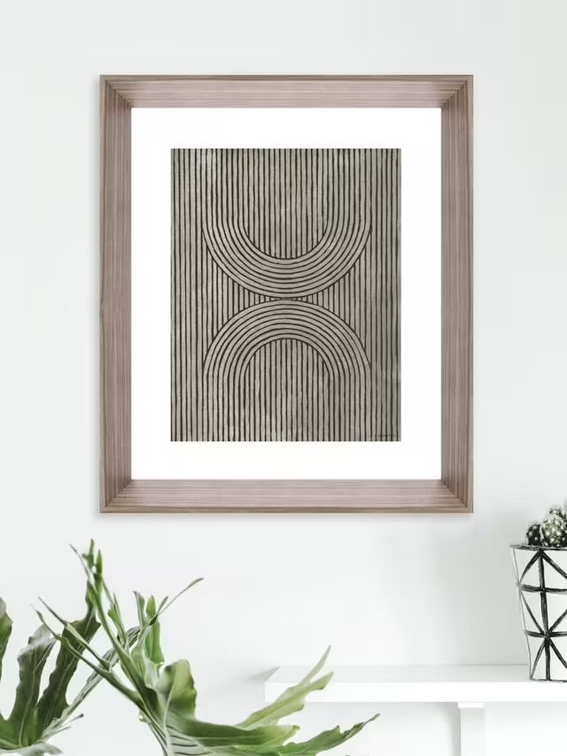 Brookpace Lascelles Cedar Grooves II Abstract Framed Print 66 x 55cm - Brown