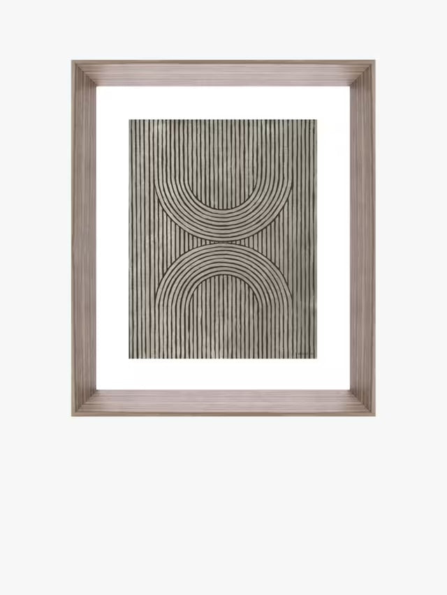 Brookpace Lascelles Cedar Grooves II Abstract Framed Print 66 x 55cm - Brown