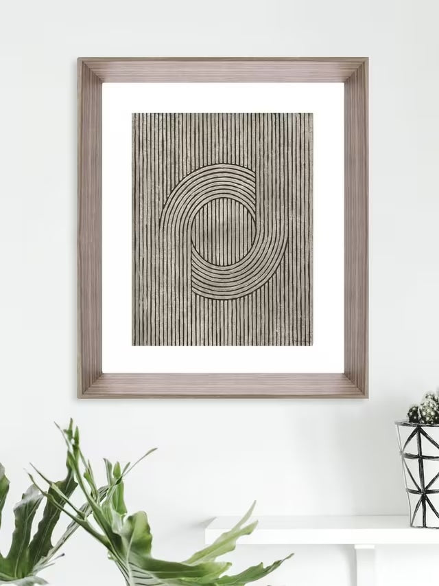 Brookpace Lascelles Cedar Grooves III Abstract Framed Print 66x55cm - Brown