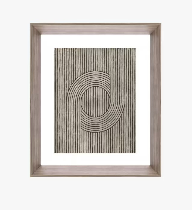 Brookpace Lascelles Cedar Grooves III Abstract Framed Print 66x55cm - Brown