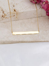 IBB Personalisable 9ct Yellow Gold Horizontal Bar Pendant Necklace - Gold