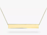 IBB Personalisable 9ct Yellow Gold Horizontal Bar Pendant Necklace - Gold