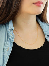 IBB 18ct Yellow Gold Dimond Cut Curb Lobster Claw 46cm Chain Necklace - Gold