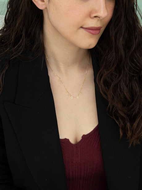 IBB Womens 9ct Yellow 43cm Polished Chain Gold Love Pendant Necklace - Gold