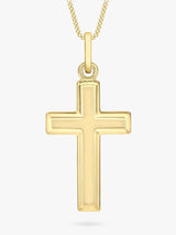 IBB 9ct Solid Yelloow Gold Simple Cross Design Pendant 46cm Necklace - Gold