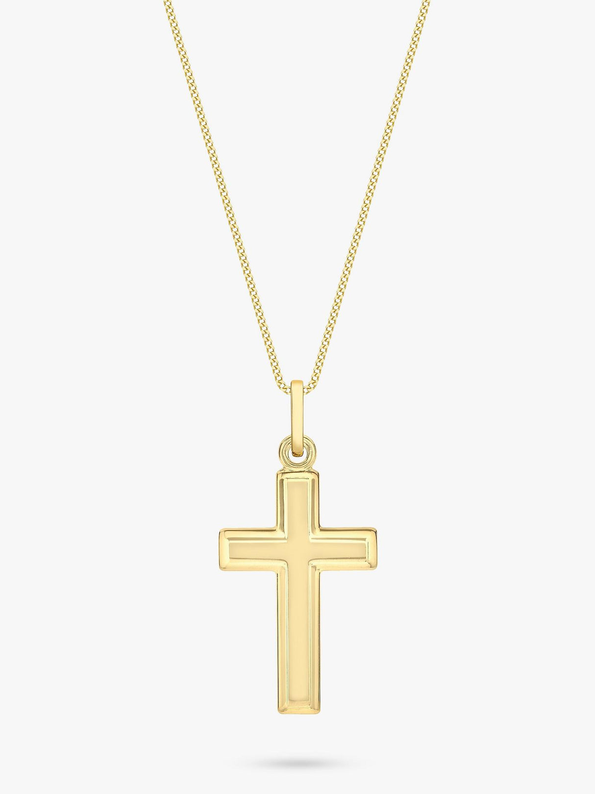 IBB 9ct Solid Yelloow Gold Simple Cross Design Pendant 46cm Necklace - Gold