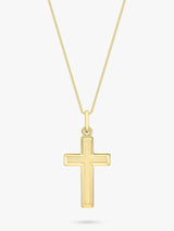 IBB 9ct Solid Yelloow Gold Simple Cross Design Pendant 46cm Necklace - Gold