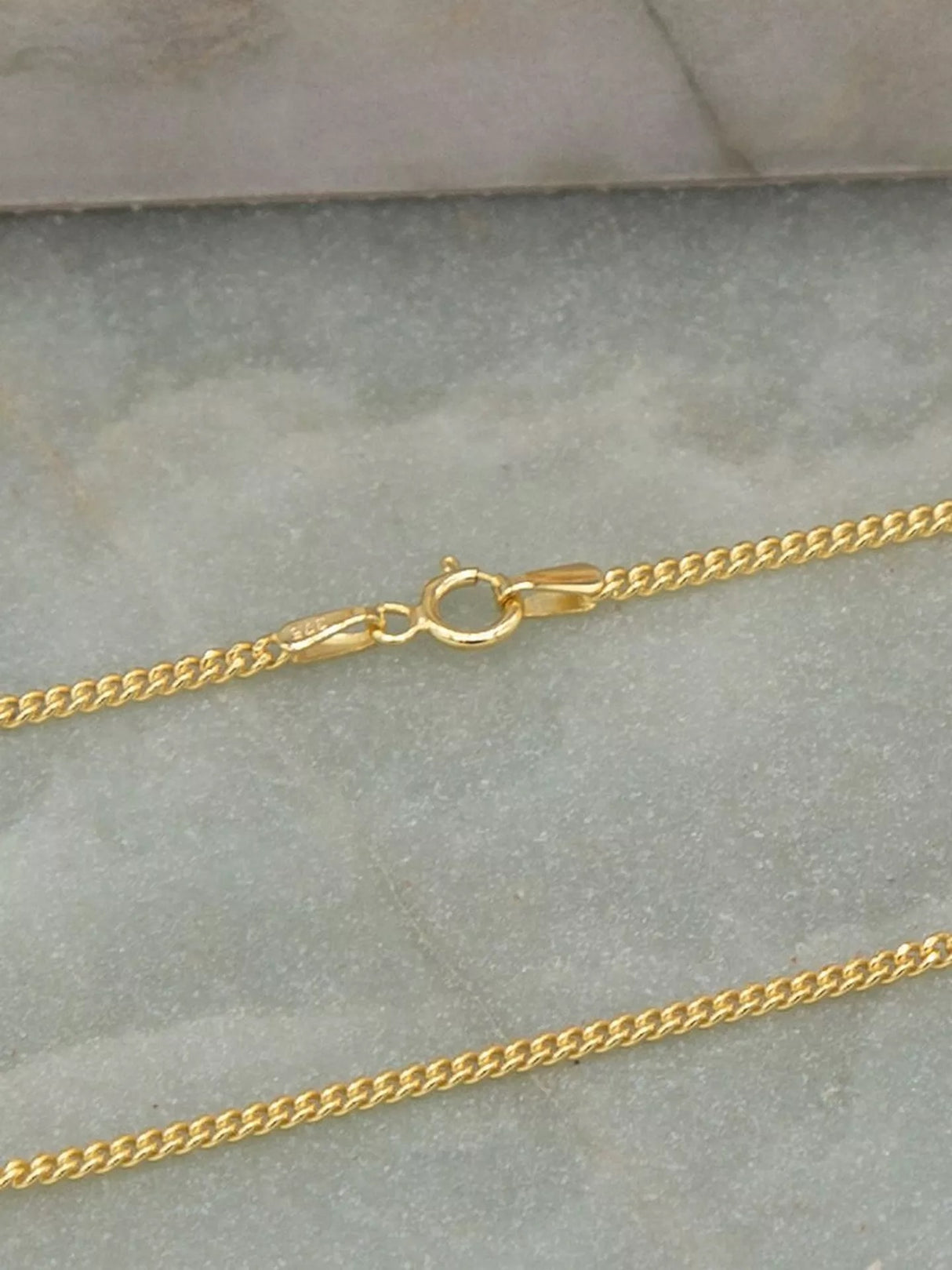 IBB 9ct Yellow Gold 50 Diamond Cut Fine Curb Unisex Chain Necklace 51cm