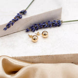 IBB Women's 18ct Yellow Gold 8mm Classic Polished Ball Stud Earrings - Gold