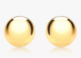 IBB Women's 18ct Yellow Gold 8mm Classic Polished Ball Stud Earrings - Gold