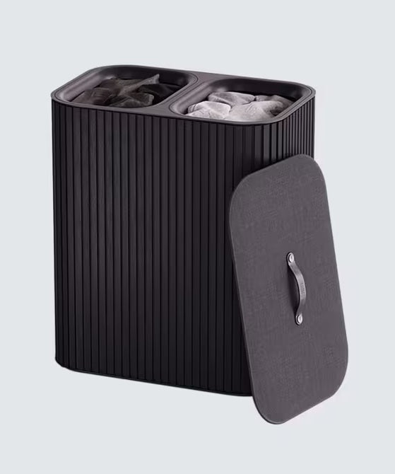 Joseph Joseph Tota Luxe Large 90L Dual Laundry Basket with Lid - Black