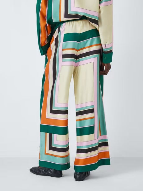 Weekend MaxMara Women's Ottavo Stripe Pure Silk Trousers - Multi - UK 10