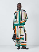 Weekend MaxMara Women's Ottavo Stripe Pure Silk Trousers - Multi - UK 10