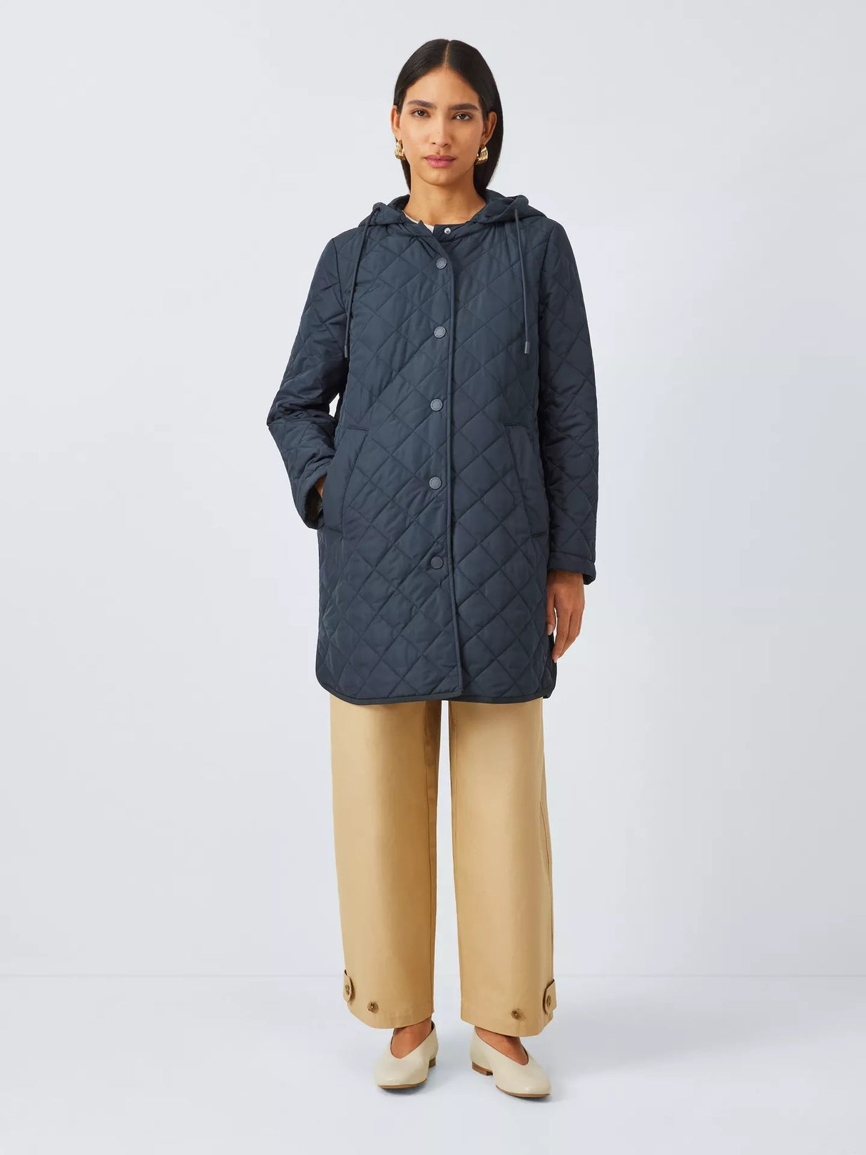Weekend MaxMara Erio Women's Quilted Regular Button Coat - Navy - Size 8