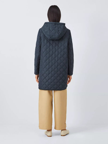 Weekend MaxMara Erio Women's Quilted Regular Button Coat - Navy - Size 8