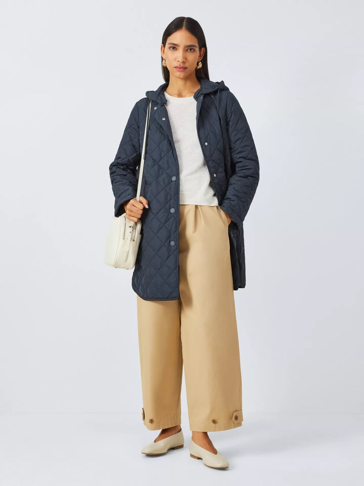 Weekend MaxMara Erio Women's Quilted Regular Button Coat - Navy - Size 8
