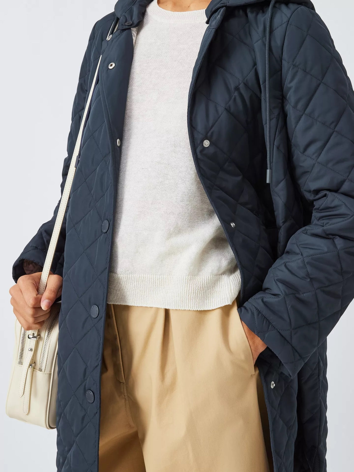 Weekend MaxMara Erio Women's Quilted Regular Button Coat - Navy - Size 8