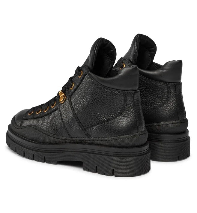 See By Chloé Women's Maeliss Black Combat Leather Lace-Up Ankle Boots - UK5